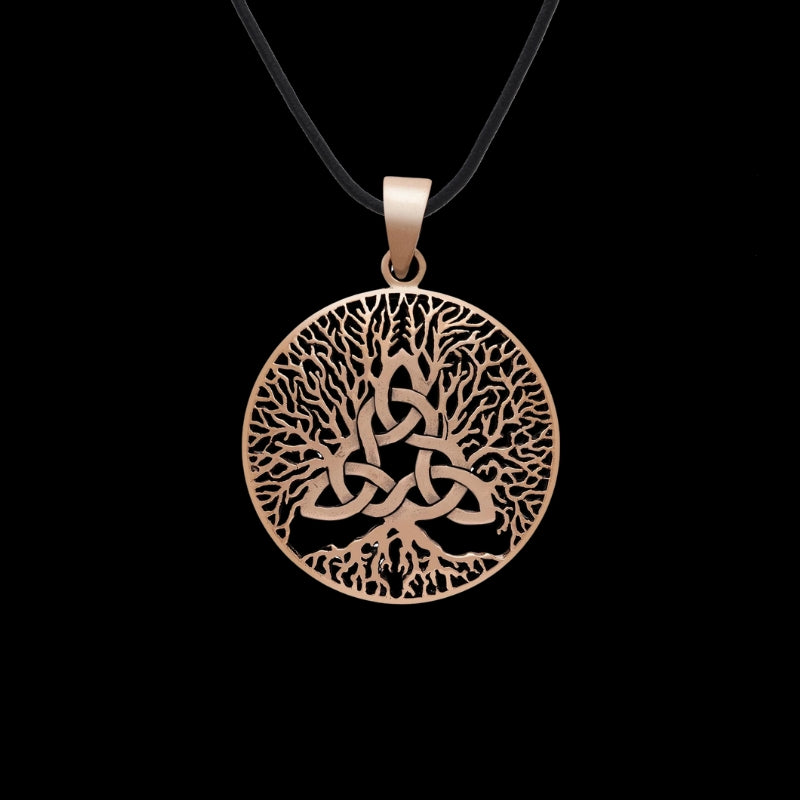 vkngjewelry Necklace Celtic Triquetra with Viking Yggdrasil Bronze Pendant