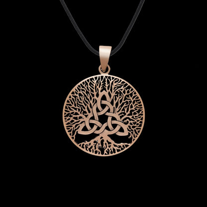 vkngjewelry Necklace Celtic Triquetra with Viking Yggdrasil Bronze Pendant