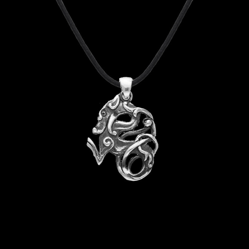 vkngjewelry Pendant Handcrafted  Celtic Wolf Ornament Animal Sterling Silver Pendant