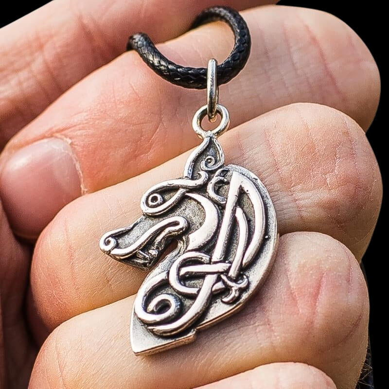 vkngjewelry Pendant Handcrafted  Celtic Wolf Sterling Silver Pendant