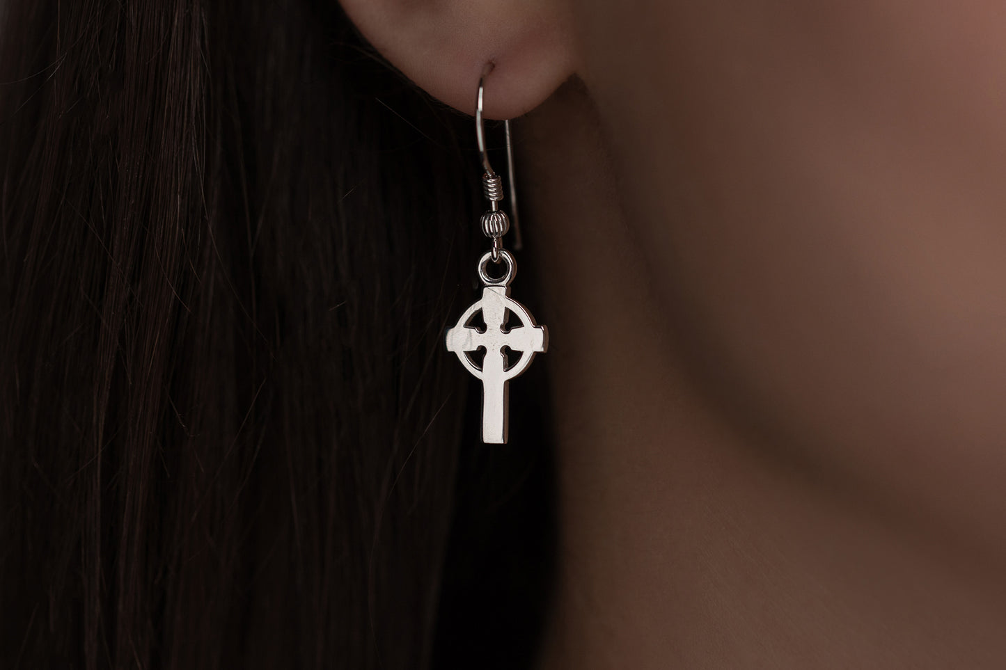 vkngjewelry Earrings Classic Cross Earrings, Sterling Silver Jewelry