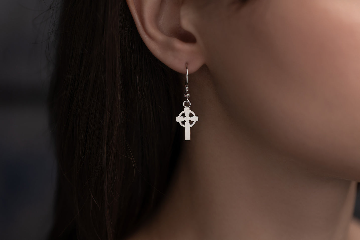vkngjewelry Earrings Classic Cross Earrings, Sterling Silver Jewelry