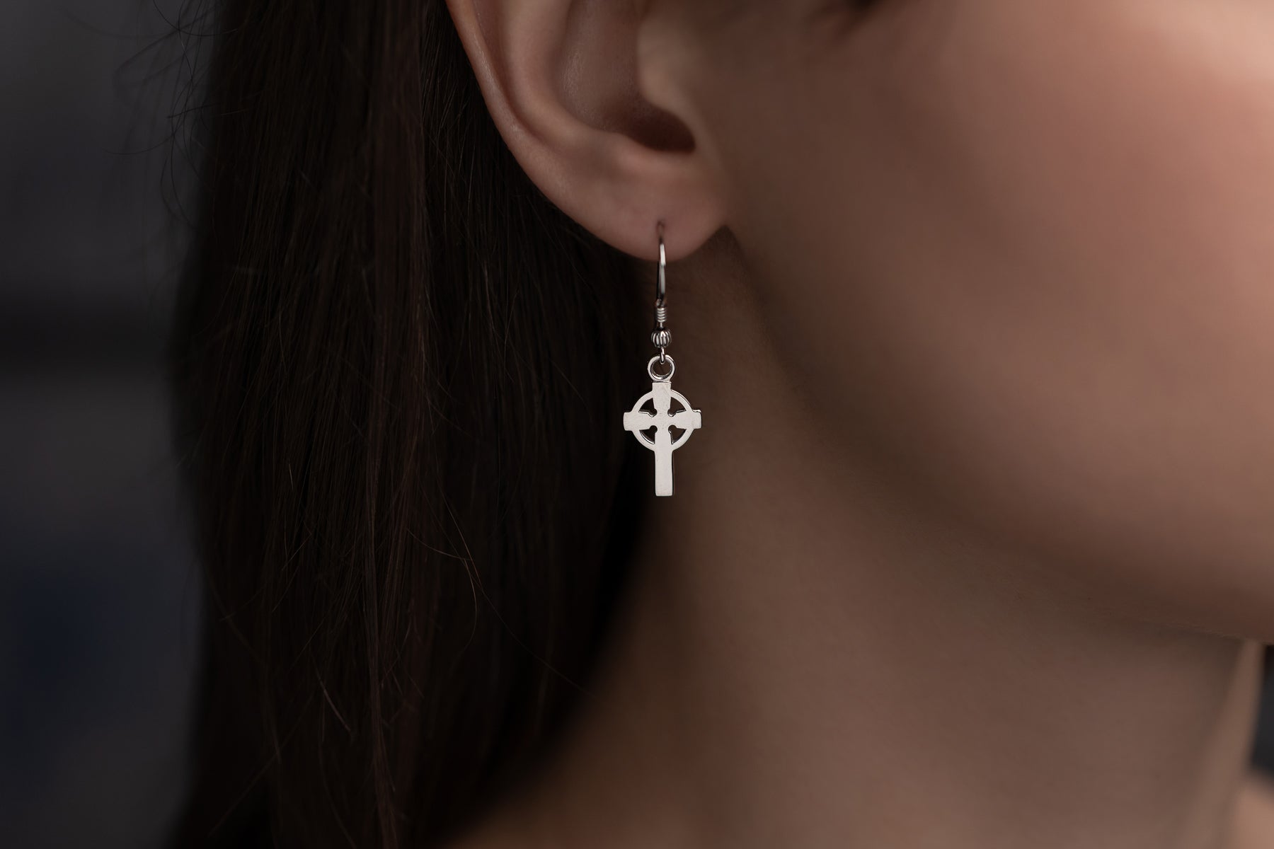 vkngjewelry Earrings Classic Cross Earrings, Sterling Silver Jewelry
