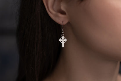 vkngjewelry Earrings Classic Cross Earrings, Sterling Silver Jewelry