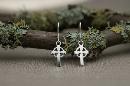 vkngjewelry Earrings Classic Cross Earrings, Sterling Silver Jewelry