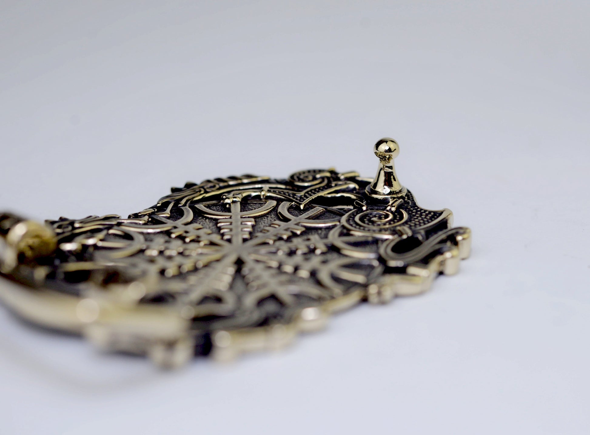vkngjewelry Belt Double-Sided Solid Brass Viking Vegvisir Belt Buckle