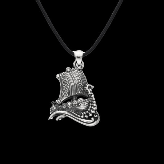 vkngjewelry Pendant Handcrafted Drakkar Norse Ornament Sterling Silver Pendant