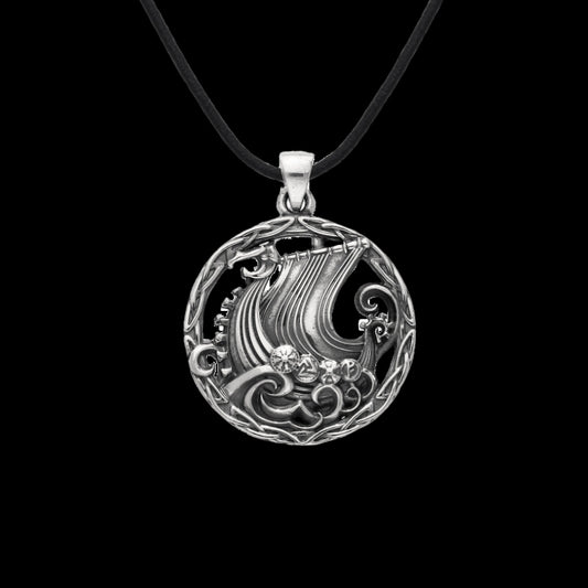 vkngjewelry Pendant Handcrafted Drakkar Sterling Silver Pendant