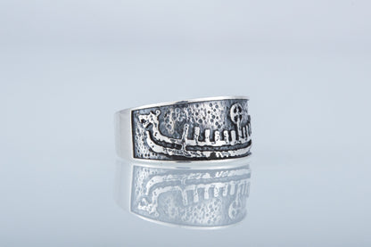 vkngjewelry Ring Handcrafted  Drakkar Symbol Bronze Handcrafted Ring