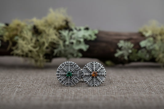 vkngjewelry Ring Dual Vegvísir & Aegishjalmur Silver Viking Ring