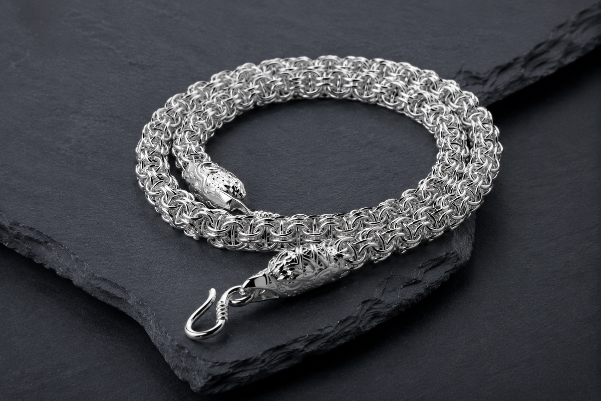 vkngjewelry Chain 925 Sterling Silver Celtic Knot Box Chain with Eagle Head Clasp
