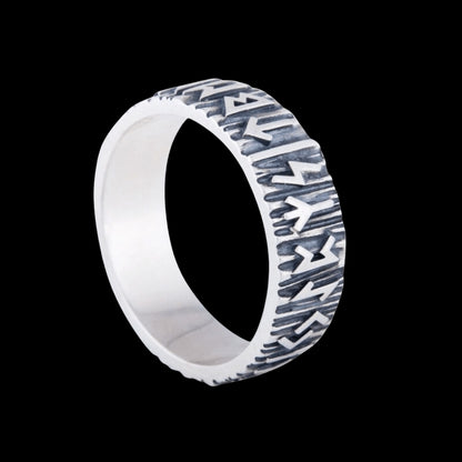 vkngjewelry Bagues Handcrafted Elder Futhark Runes Sterling Silver Ring