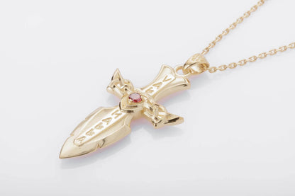 vkngjewelry Pendant Handcrafted Valhalla Sword Runes and Cubic Zirconia Sterling Silver Pendant