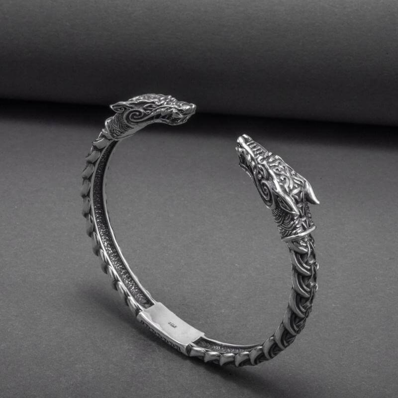 vkngjewelry Bracelet Handcrafted Fine Ornament Armring Fenrir Silver Sterling