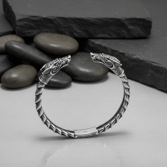 vkngjewelry Bracelet Handcrafted Fine Ornament Armring Fenrir Silver Sterling