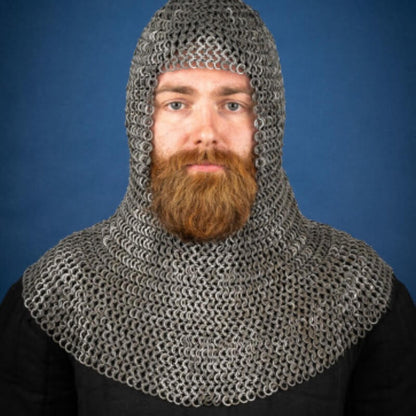 vkngjewelry armory Flatring Riveted Chainmail Hood
