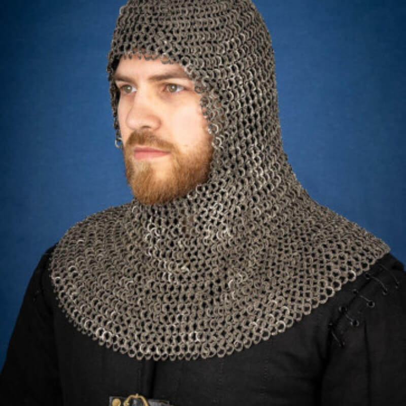 vkngjewelry armory Flatring Riveted Chainmail Hood