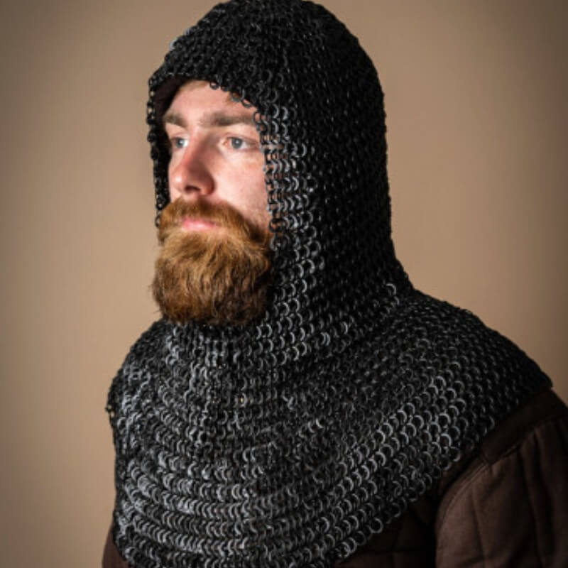 vkngjewelry armory Flatring Riveted Chainmail Hood