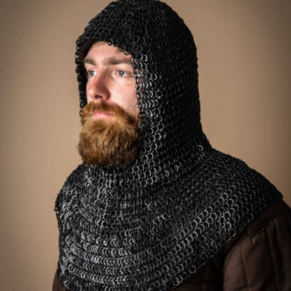vkngjewelry armory Flatring Riveted Chainmail Hood