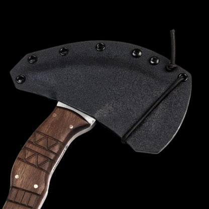 vkngjewelry hache Forged Tomahawk "Skaldrun" With Tribal Engraving