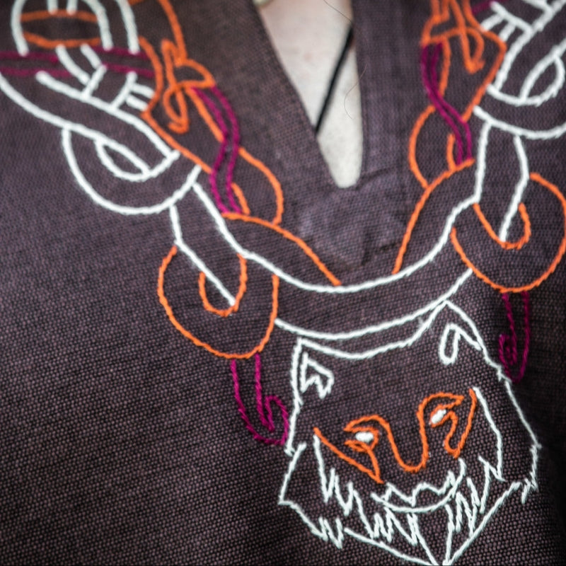 vkngjewelry Apparel & Accessories "Freki” Viking Tunic With Hand Embroidery