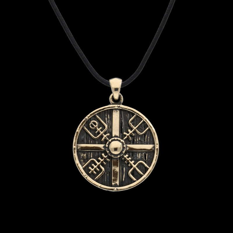 vkngjewelry Pendant Handcrafted Galdrastafir Shield Bronze Pendant