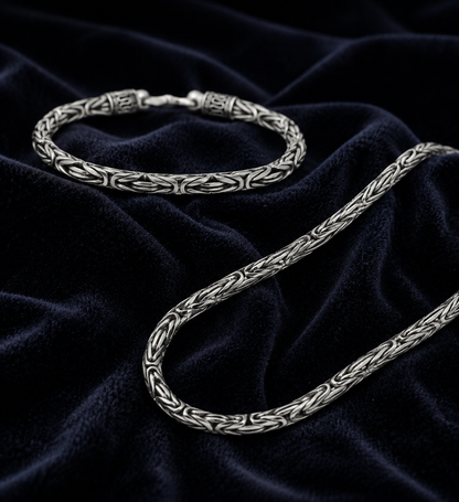 vkngjewelry Gift Box Gift Box King Chain Silver And King's Byzantine Bracelet GB17