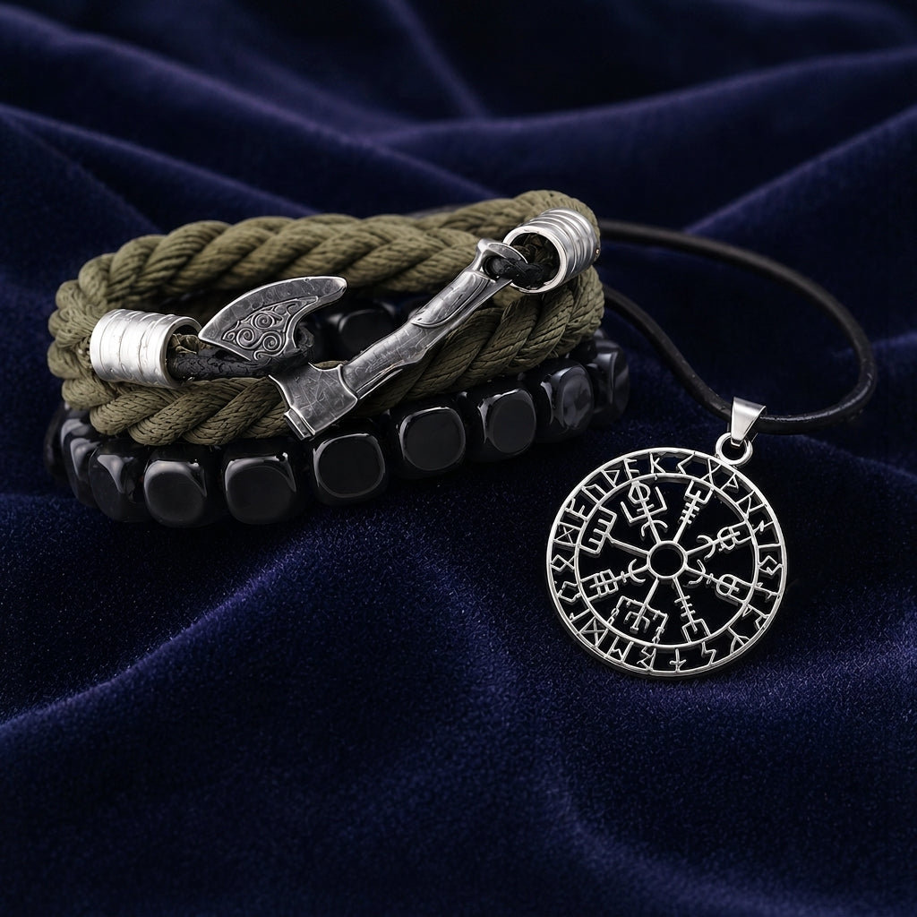 vkngjewelry Gift Box Gift Box Mjölnir Triquetra Amulet and Olrik Bracelet GB21