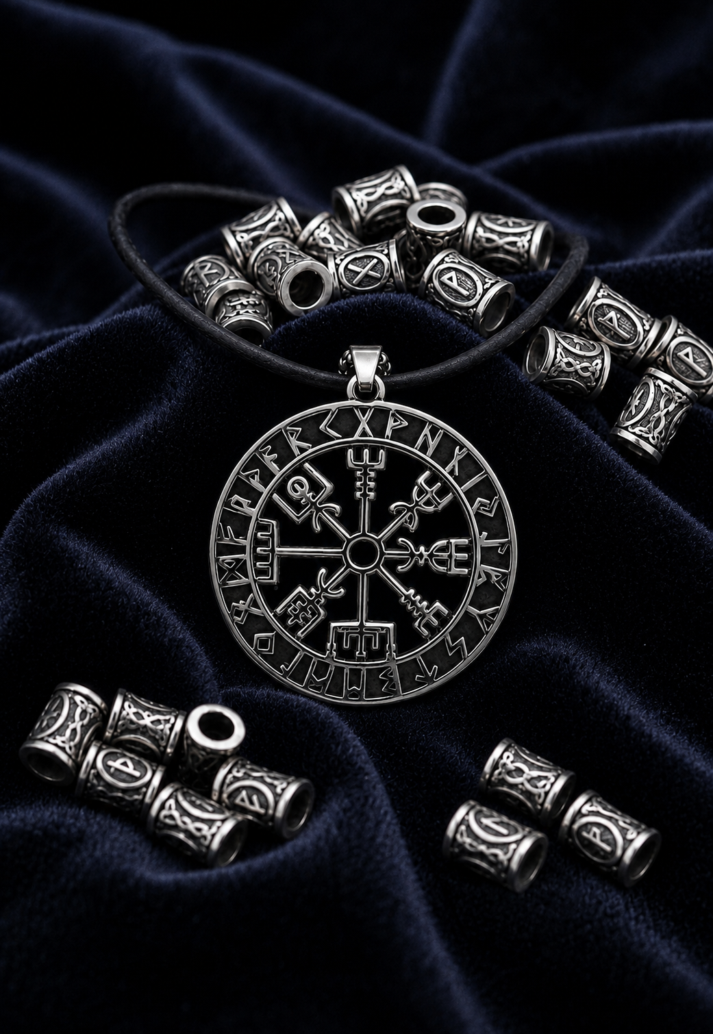vkngjewelry Gift Box Gift Box Vegvisir Runic Pendant and Viking Beard Beads