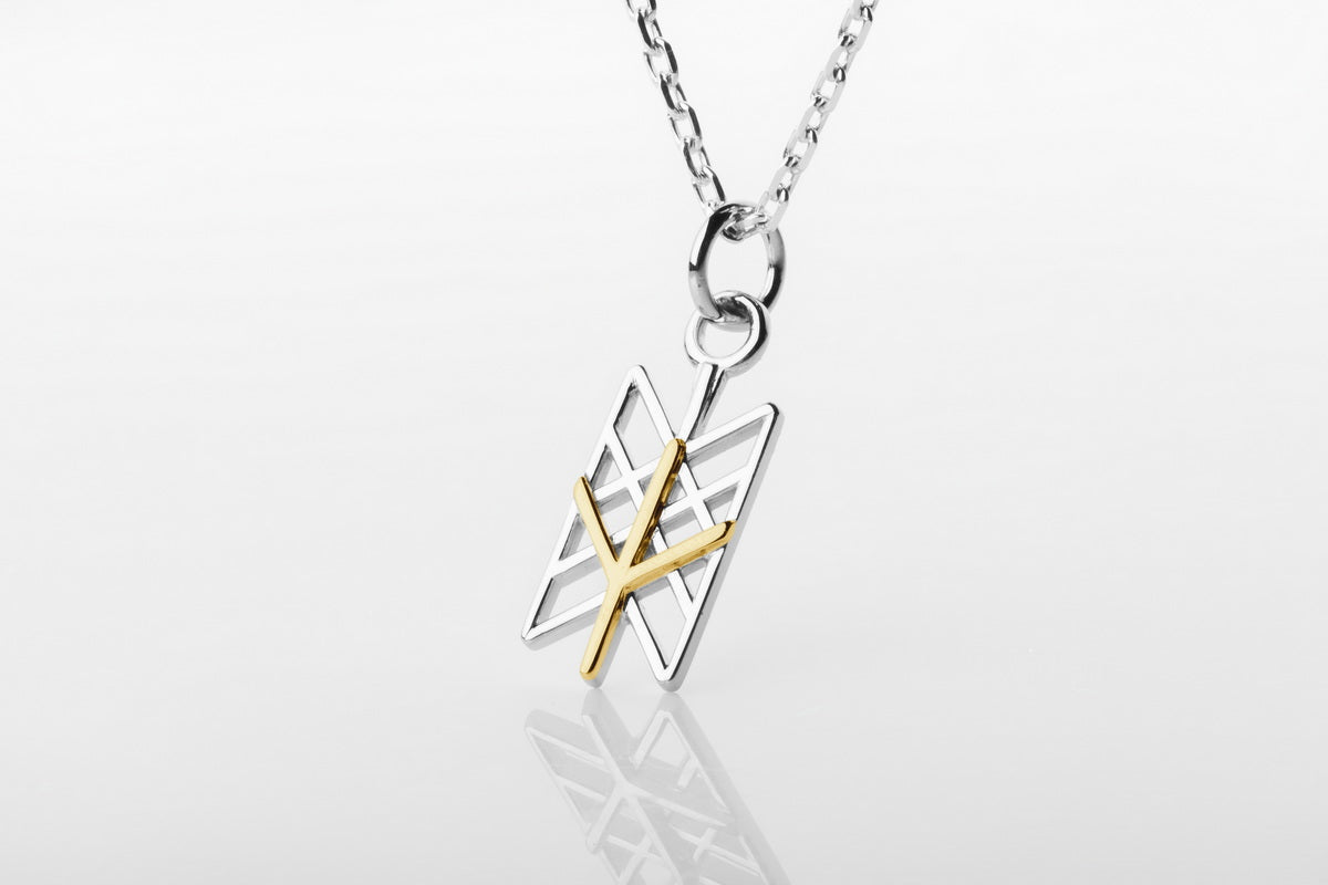 vkngjewelry Pendant Gold Celtic Pendant With Algiz Rune