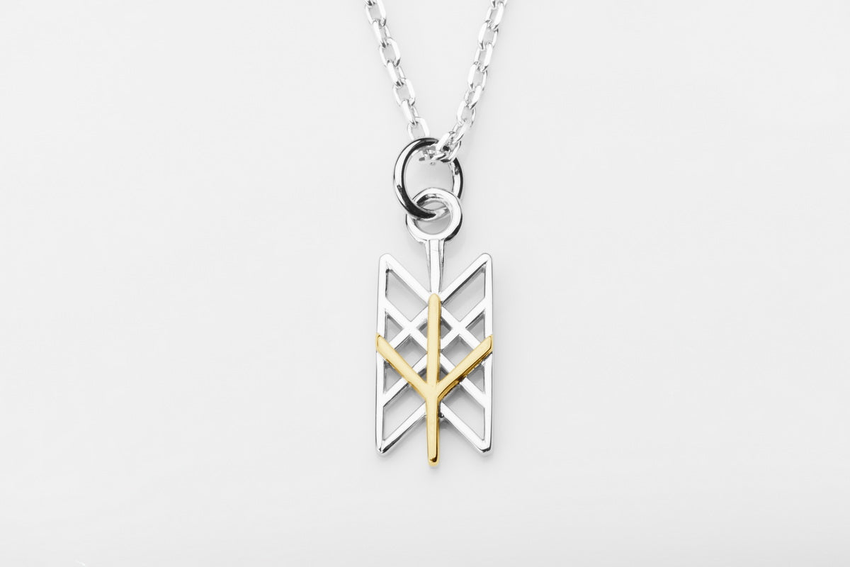 vkngjewelry Pendant Gold Celtic Pendant With Algiz Rune