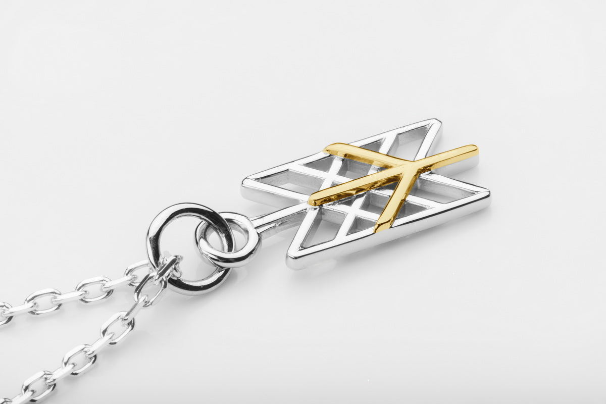 vkngjewelry Pendant Gold Celtic Pendant With Algiz Rune