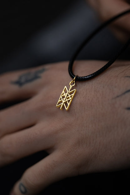 vkngjewelry Pendant Gold Celtic Pendant With Algiz Rune