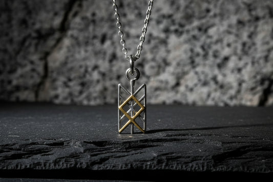 vkngjewelry Pendant Gold Celtic Pendant With Othala Rune