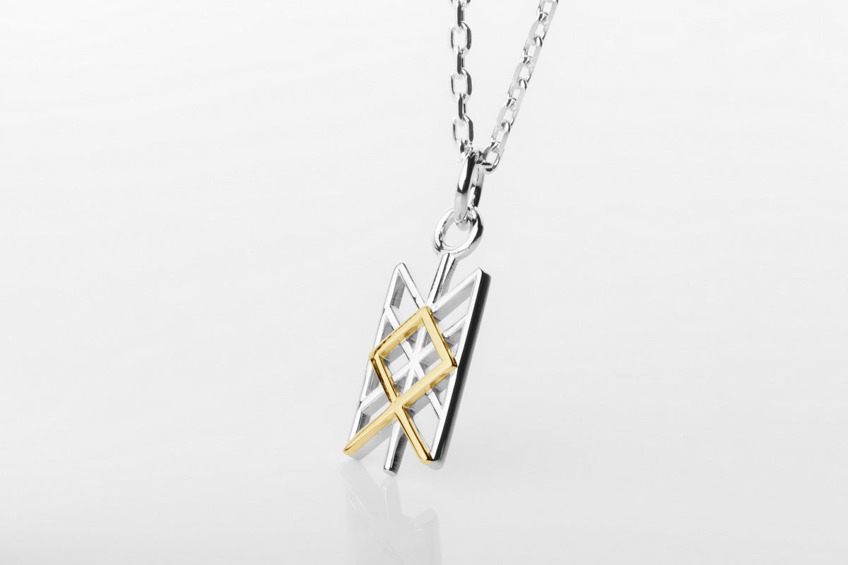 vkngjewelry Pendant Gold Celtic Pendant With Othala Rune
