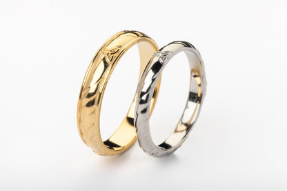 vkngjewelry Ring Gold Celtic Trinity Knot Ring, Twisted Band Viking Jewelry