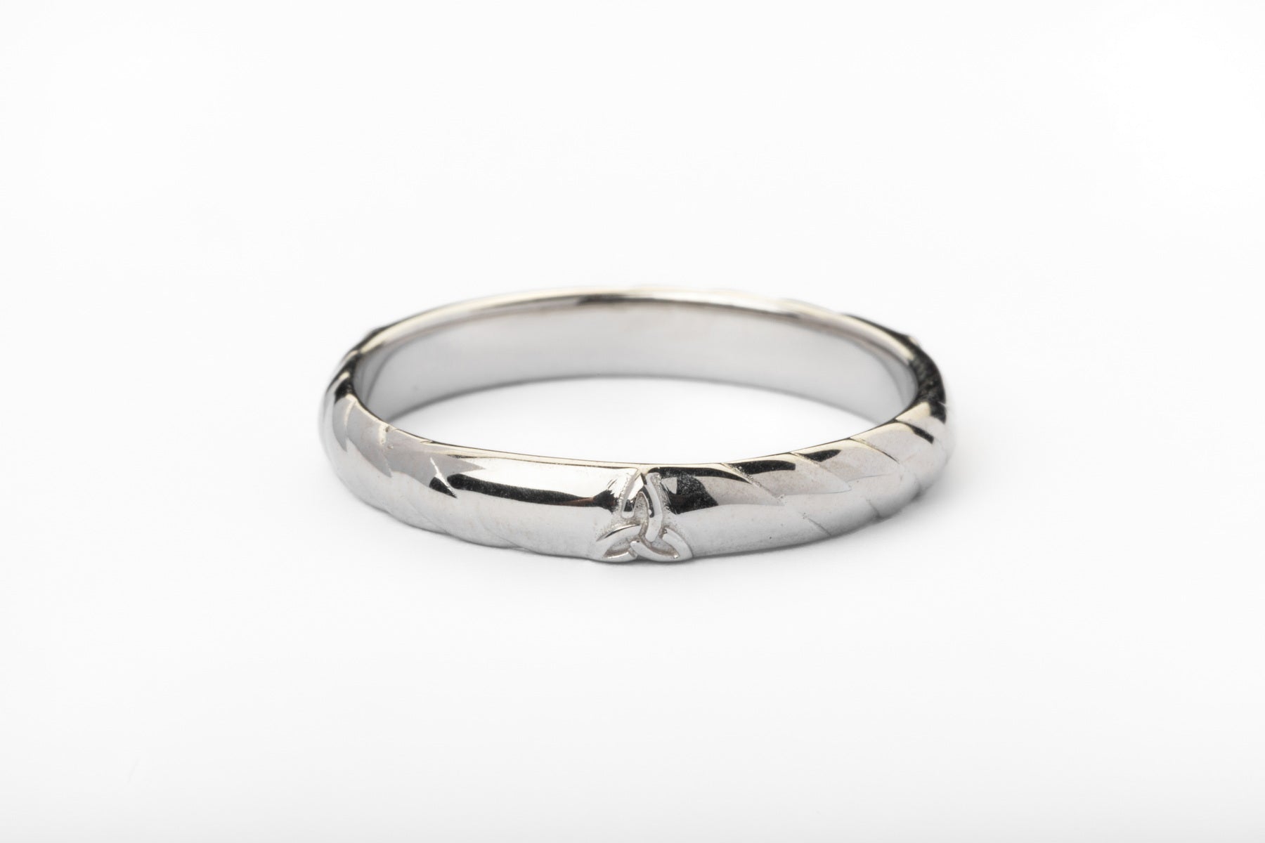 vkngjewelry Ring Gold Celtic Trinity Knot Ring, Twisted Band Viking Jewelry