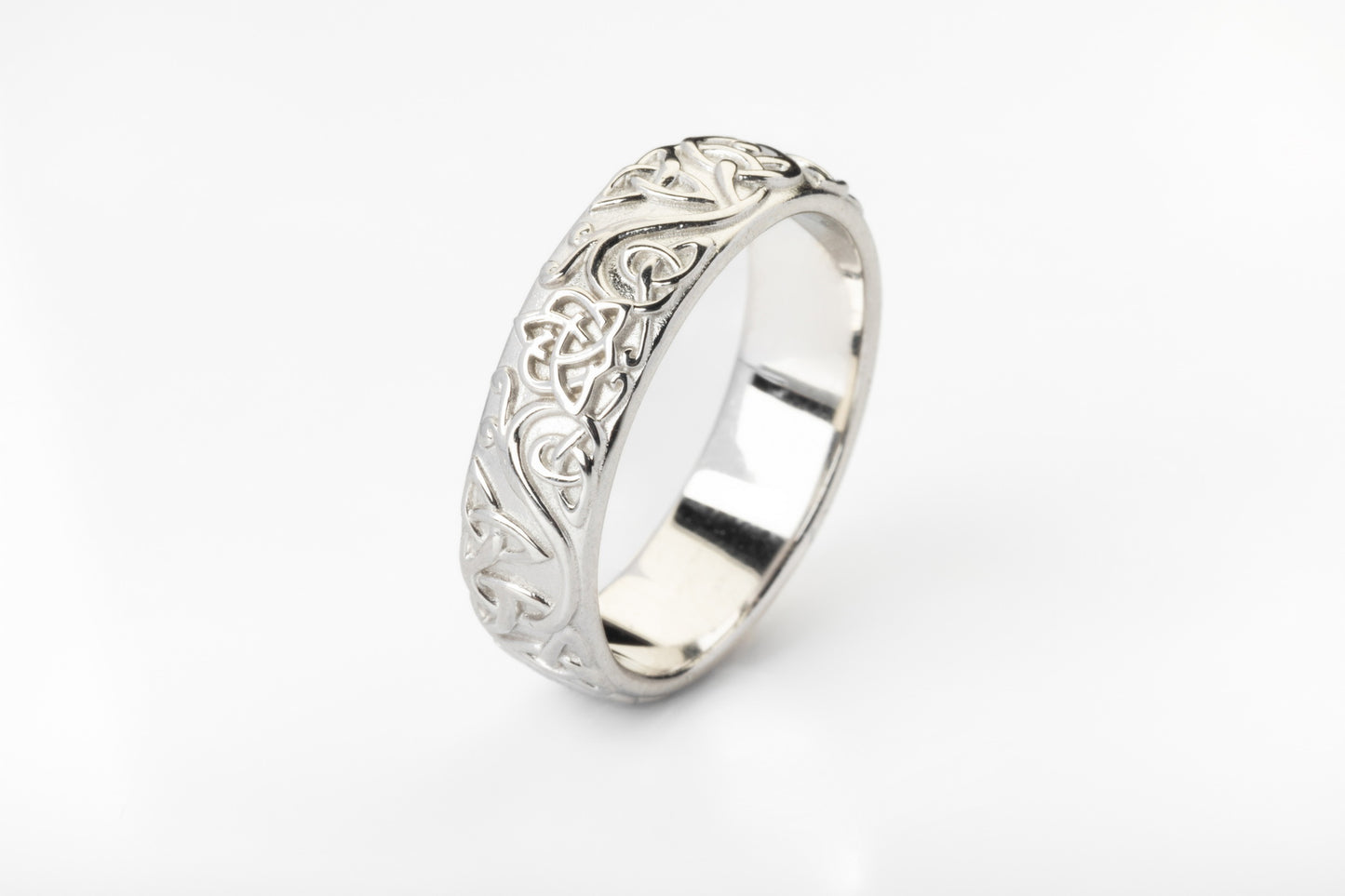vkngjewelry Ring Gold Intricate Celtic Weave Ring, Handmade Norse Wedding Band