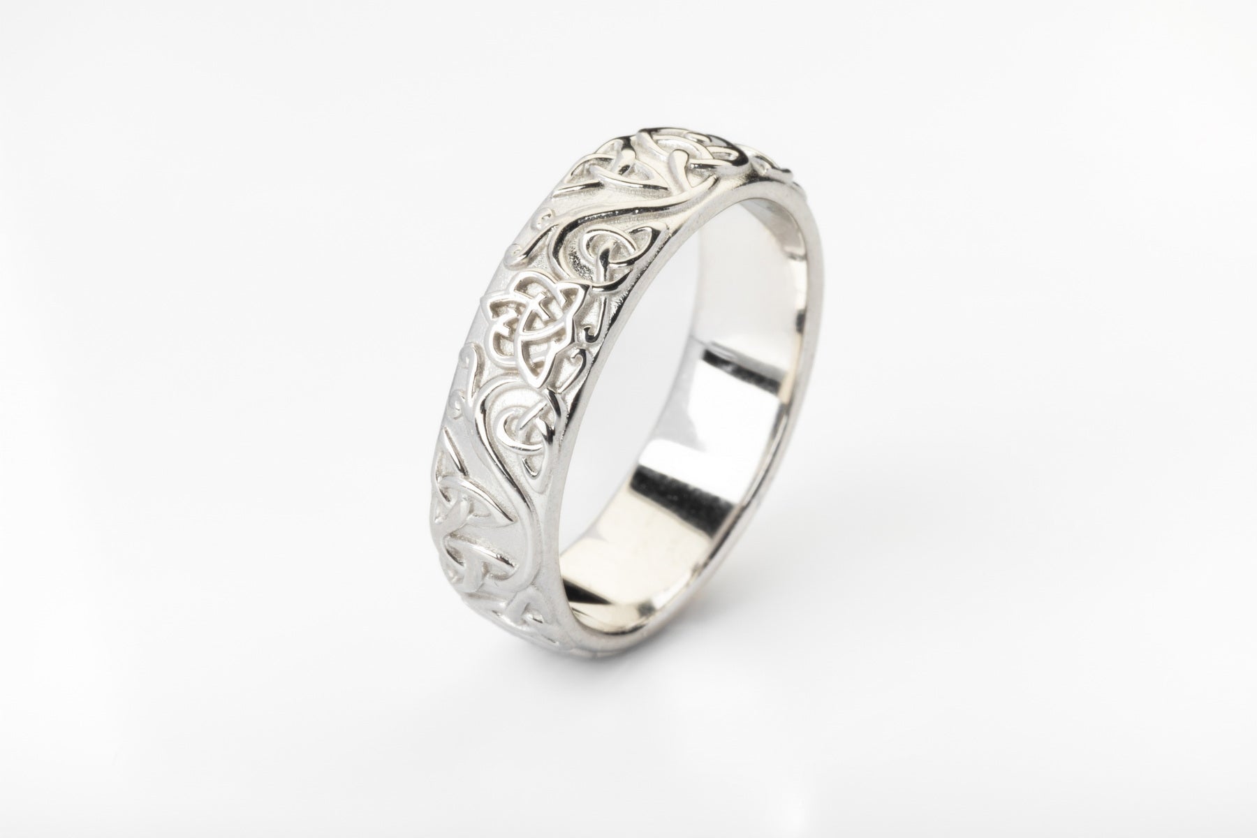 vkngjewelry Ring Gold Intricate Celtic Weave Ring, Handmade Norse Wedding Band