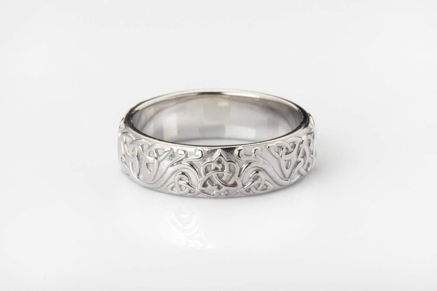 vkngjewelry Ring Gold Intricate Celtic Weave Ring, Handmade Norse Wedding Band