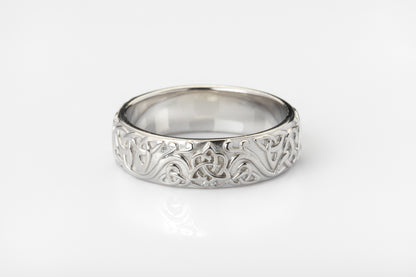 vkngjewelry Ring Gold Intricate Celtic Weave Ring, Handmade Norse Wedding Band