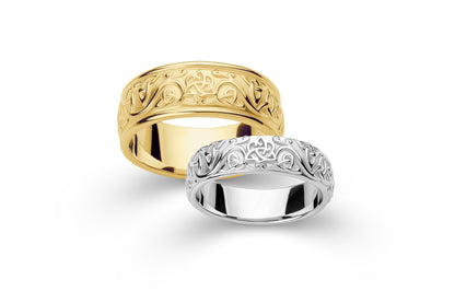 vkngjewelry Ring Gold Intricate Celtic Weave Ring, Handmade Norse Wedding Band