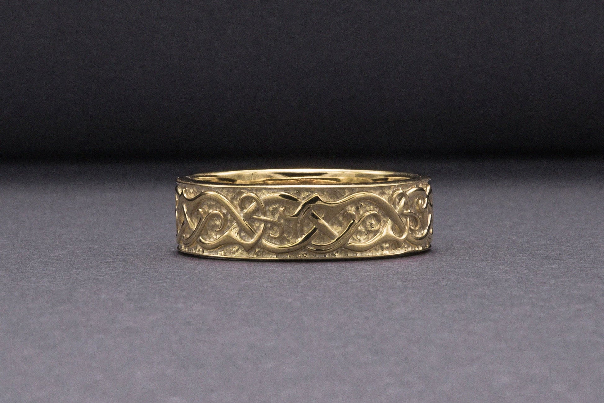 vkngjewelry Ring Handcrafted JÖRMUNGANDR Ornament Ring Gold