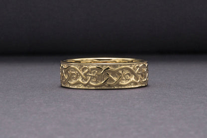 vkngjewelry Ring Handcrafted JÖRMUNGANDR Ornament Ring Gold