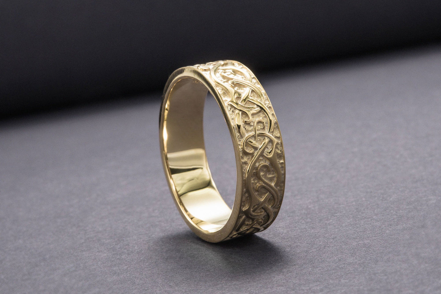 vkngjewelry Ring Handcrafted JÖRMUNGANDR Ornament Ring Gold