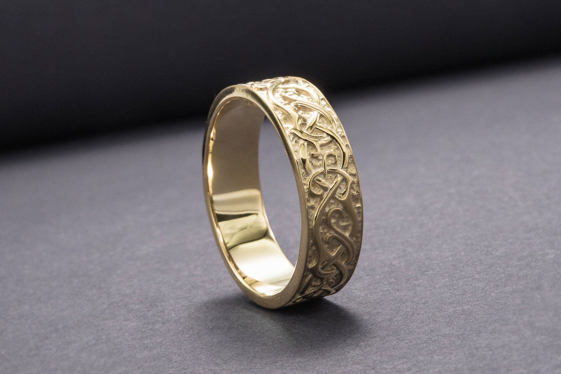 vkngjewelry Ring Handcrafted JÖRMUNGANDR Ornament Ring Gold