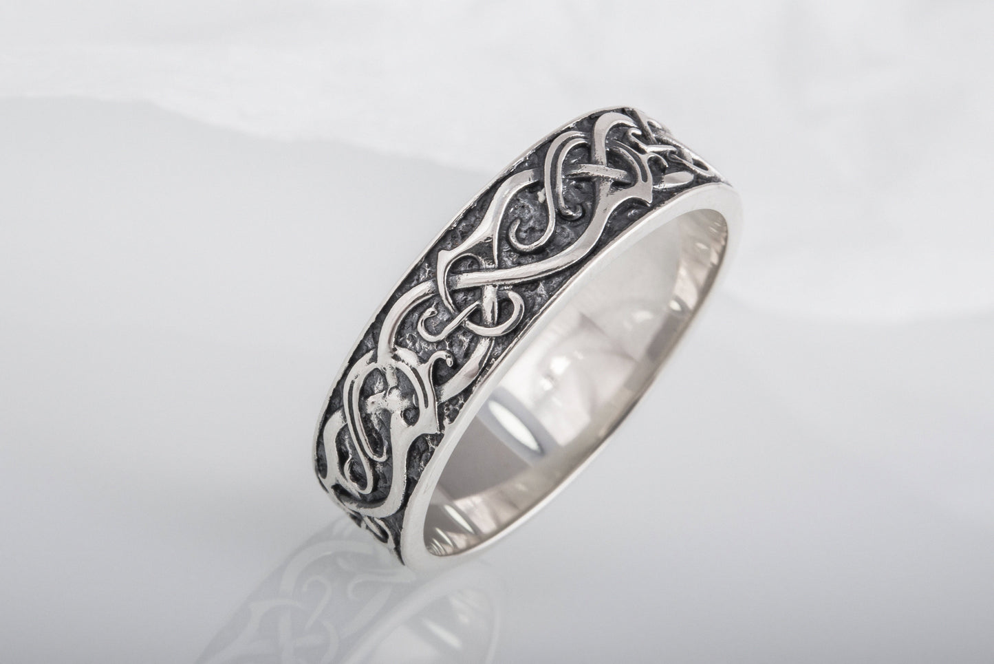 vkngjewelry Ring Handcrafted JÖRMUNGANDR Ornament Ring Gold