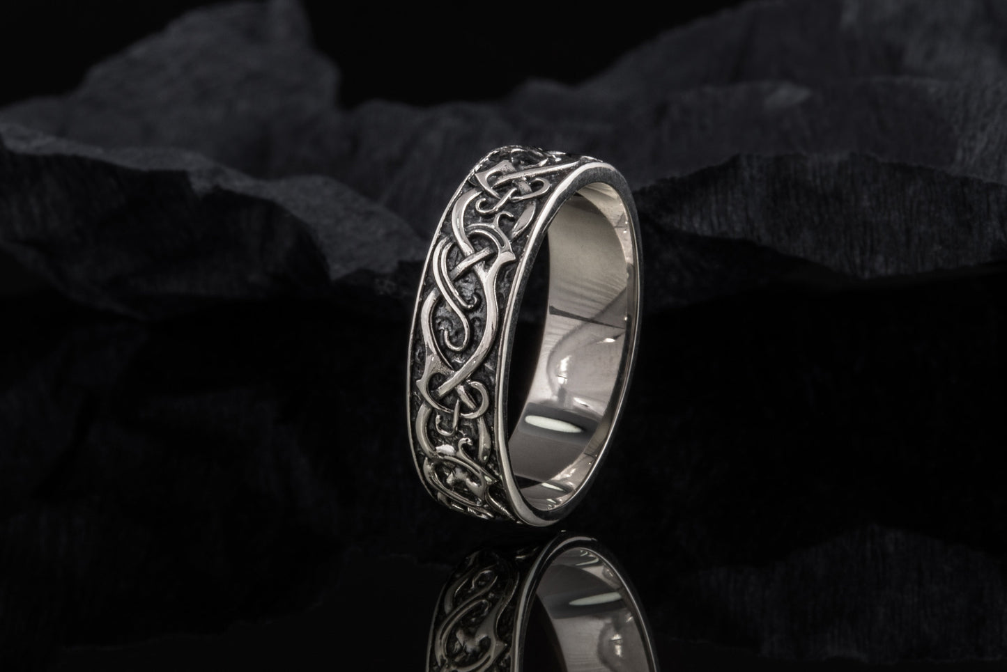 vkngjewelry Ring Handcrafted JÖRMUNGANDR Ornament Ring Gold