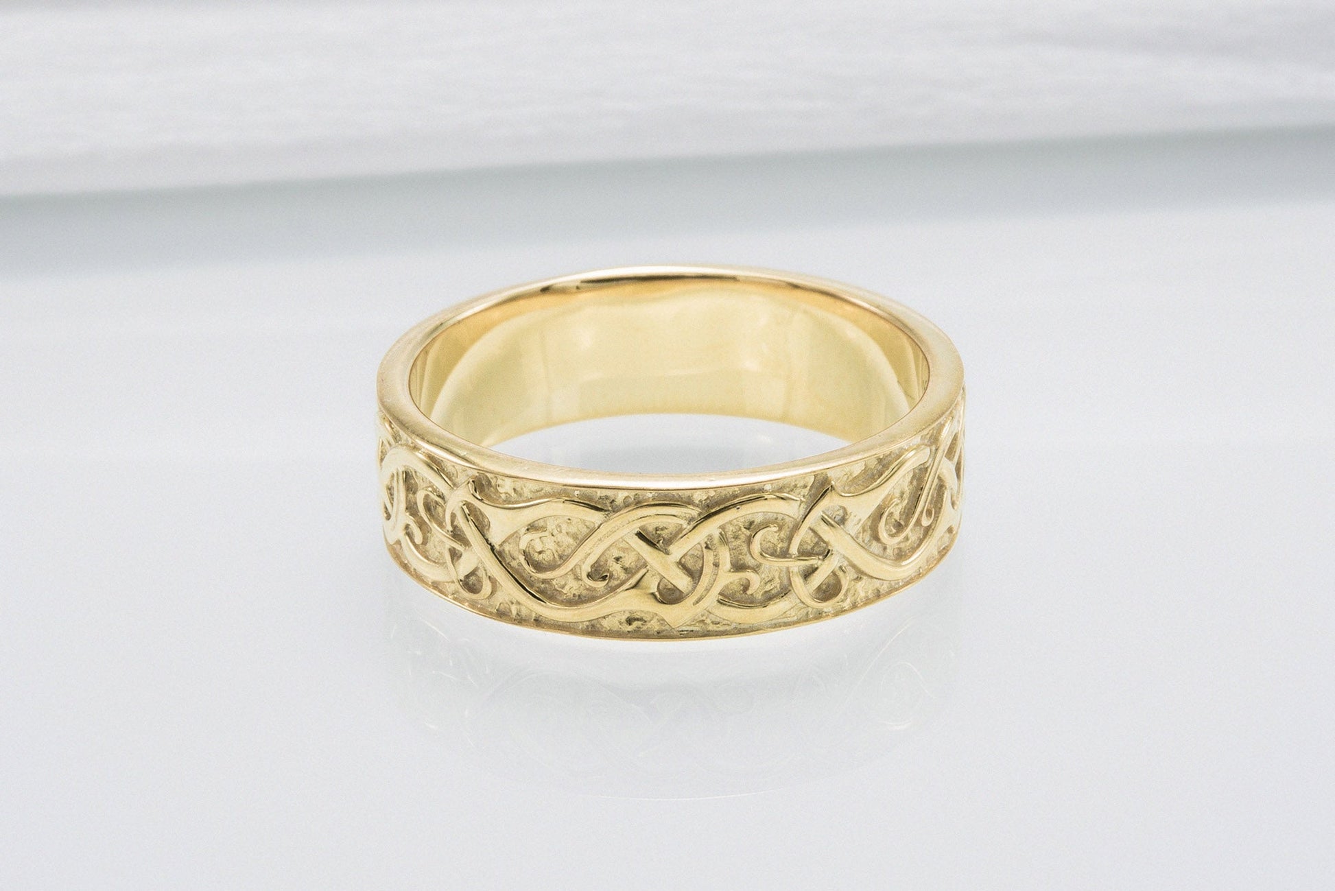 vkngjewelry Ring Handcrafted JÖRMUNGANDR Ornament Ring Gold