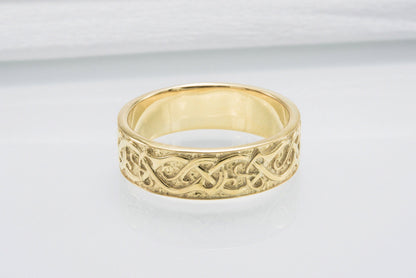 vkngjewelry Ring Handcrafted JÖRMUNGANDR Ornament Ring Gold